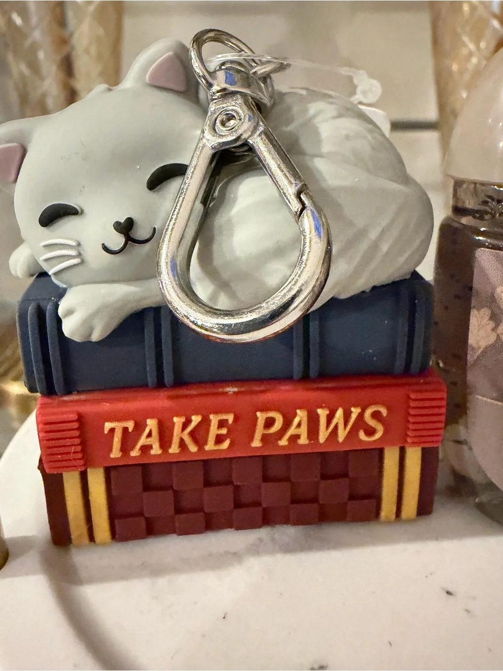 Bath & Body Works Take Paws Cat PocketBac Holder with Book Stack & BAC NWT